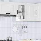 vidaXL Küchen-Hängeschrank mit Glastür Kalmar Hochglanz-Weiß Holzwerkstoff