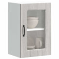 vidaXL Küchen-Hängeschrank mit Glastür Kalmar Grau Sonoma Holzwerkstoff