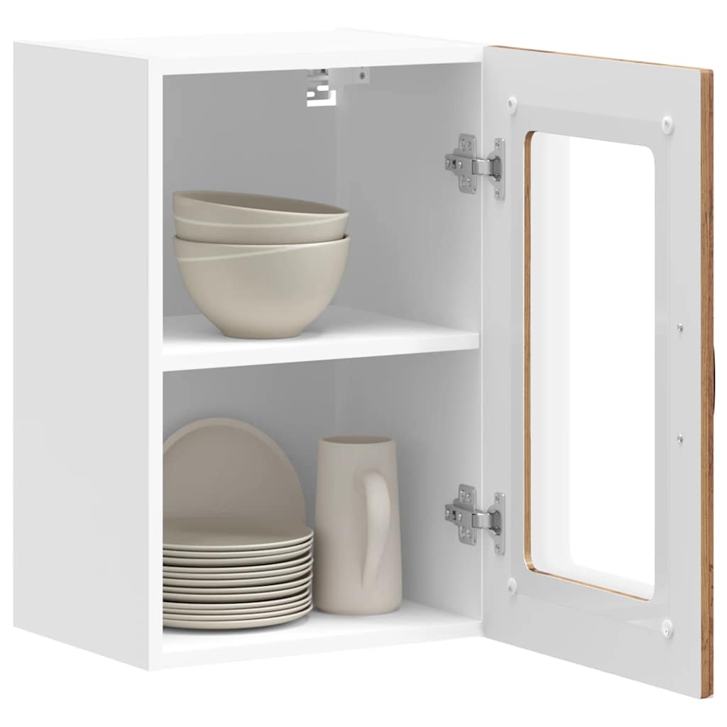vidaXL Küchen-Hängeschrank mit Glastür Kalmar Altholz-Optik Holzwerkstoff