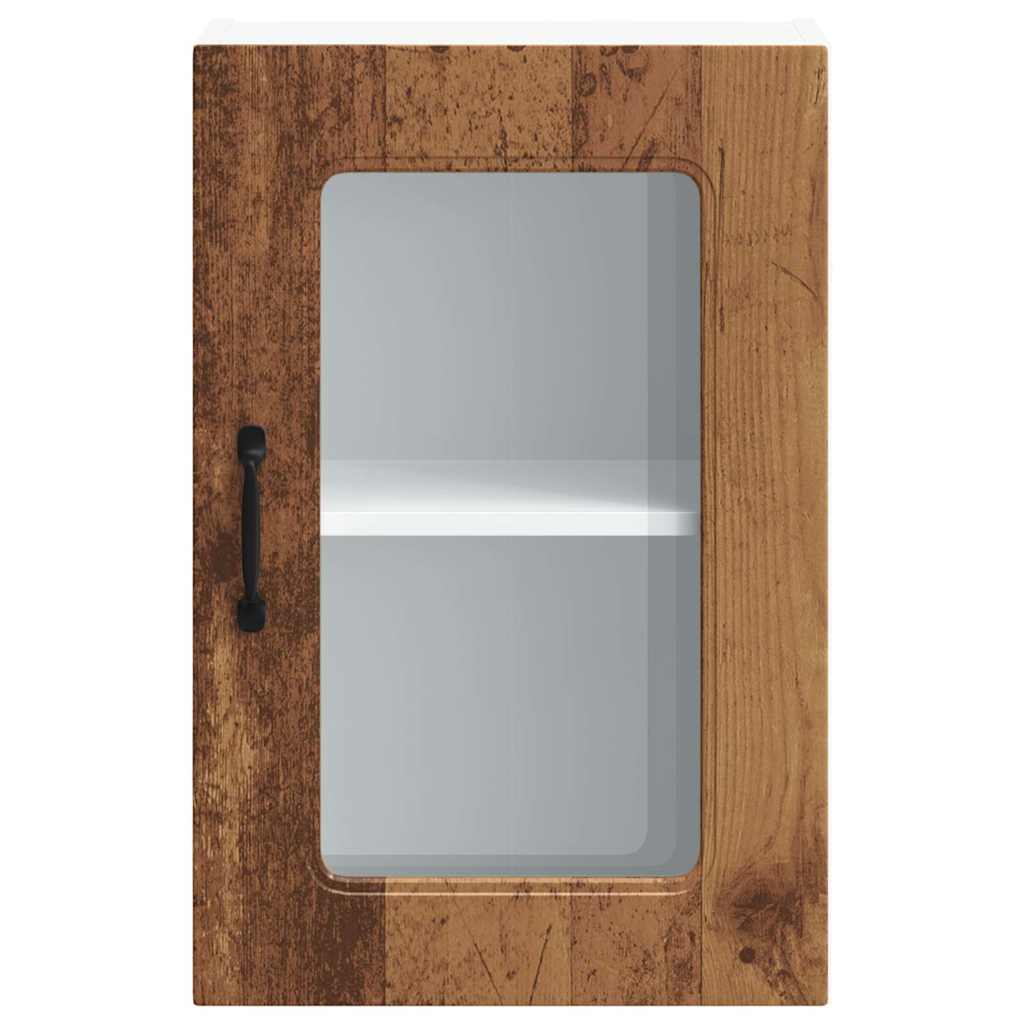 vidaXL Küchen-Hängeschrank mit Glastür Kalmar Altholz-Optik Holzwerkstoff