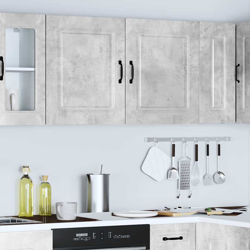 vidaXL Küchen-Hängeschränke 2 Stk. Kalmar Betongrau Holzwerkstoff
