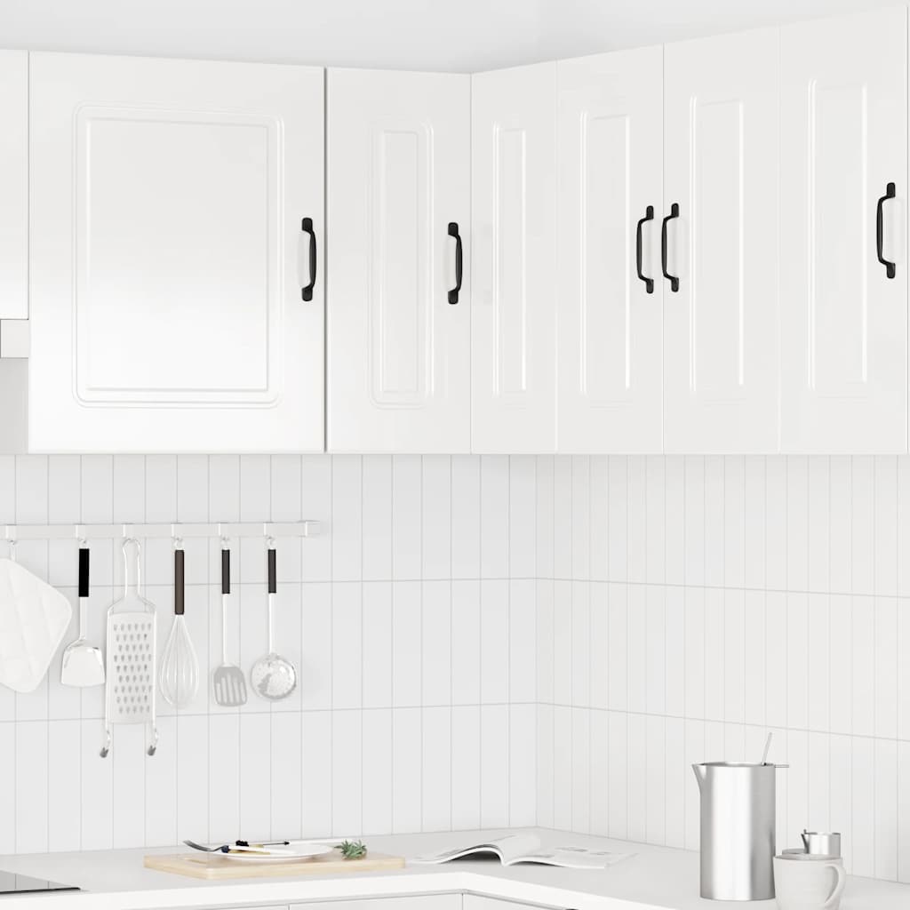 vidaXL Küchen-Eckhängeschrank Kalmar Hochglanz-Weiß Holzwerkstoff