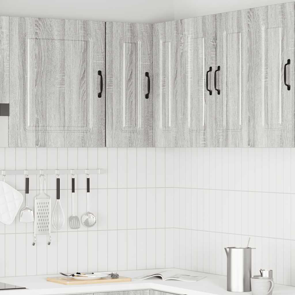 vidaXL Küchen-Eckhängeschrank Kalmar Grau Sonoma Holzwerkstoff