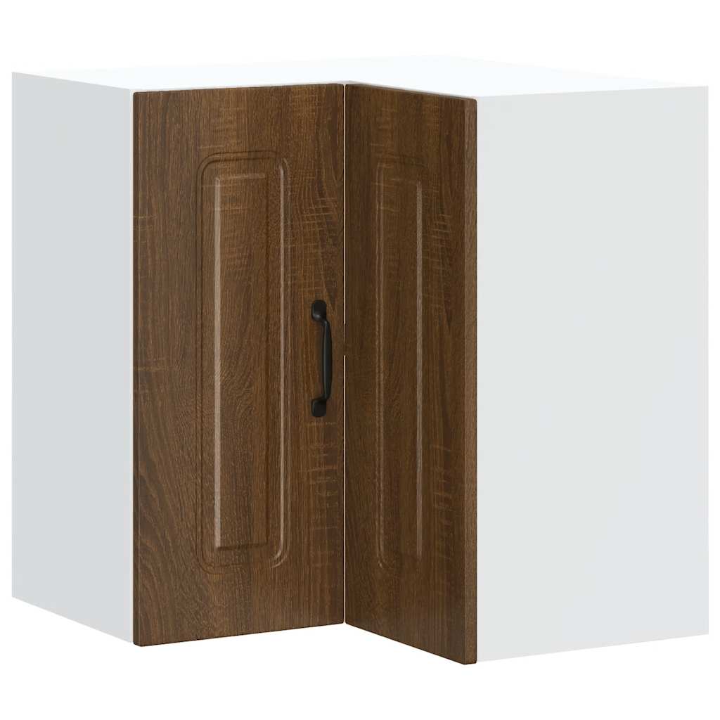 vidaXL Küchen-Eckhängeschrank Kalmar Braun Eichen-Optik Holzwerkstoff