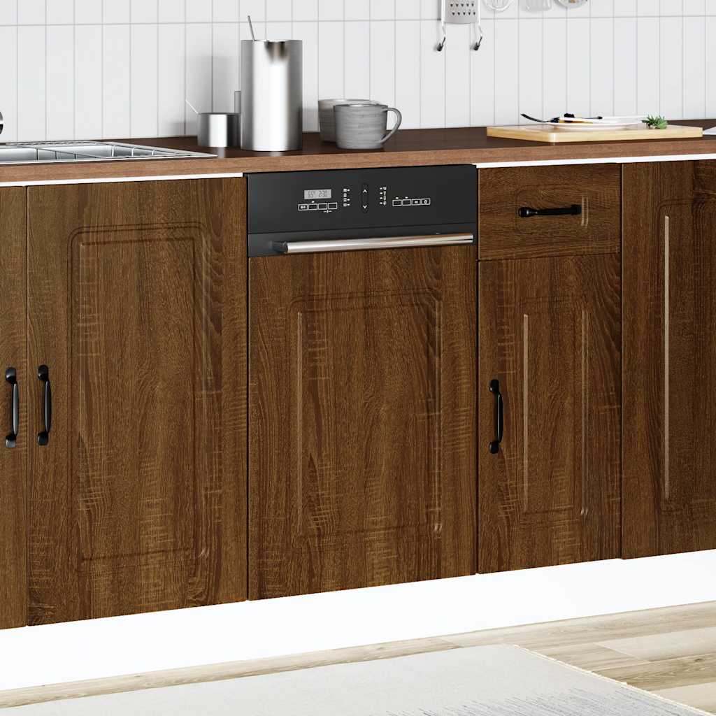 vidaXL Geschirrspülerblende Kalmar Braun Eichen-Optik 45x1,5x57 cm