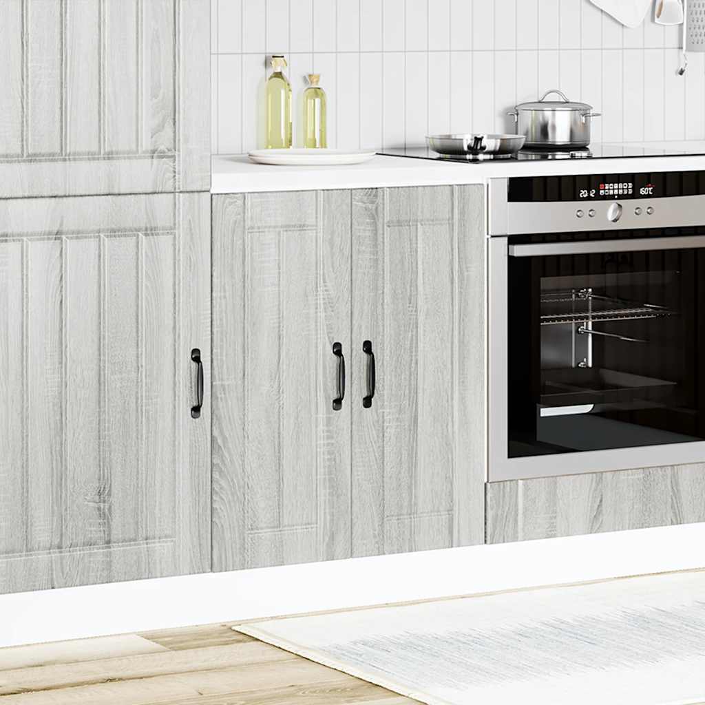vidaXL Spülenunterschrank Lucca Grau Sonoma Holzwerkstoff