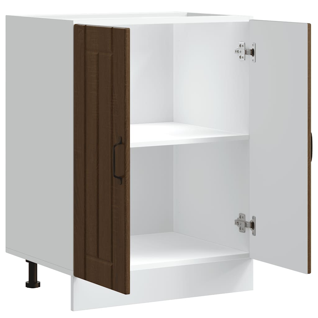 vidaXL Spülenunterschrank Lucca Braun Eichen-Optik Holzwerkstoff