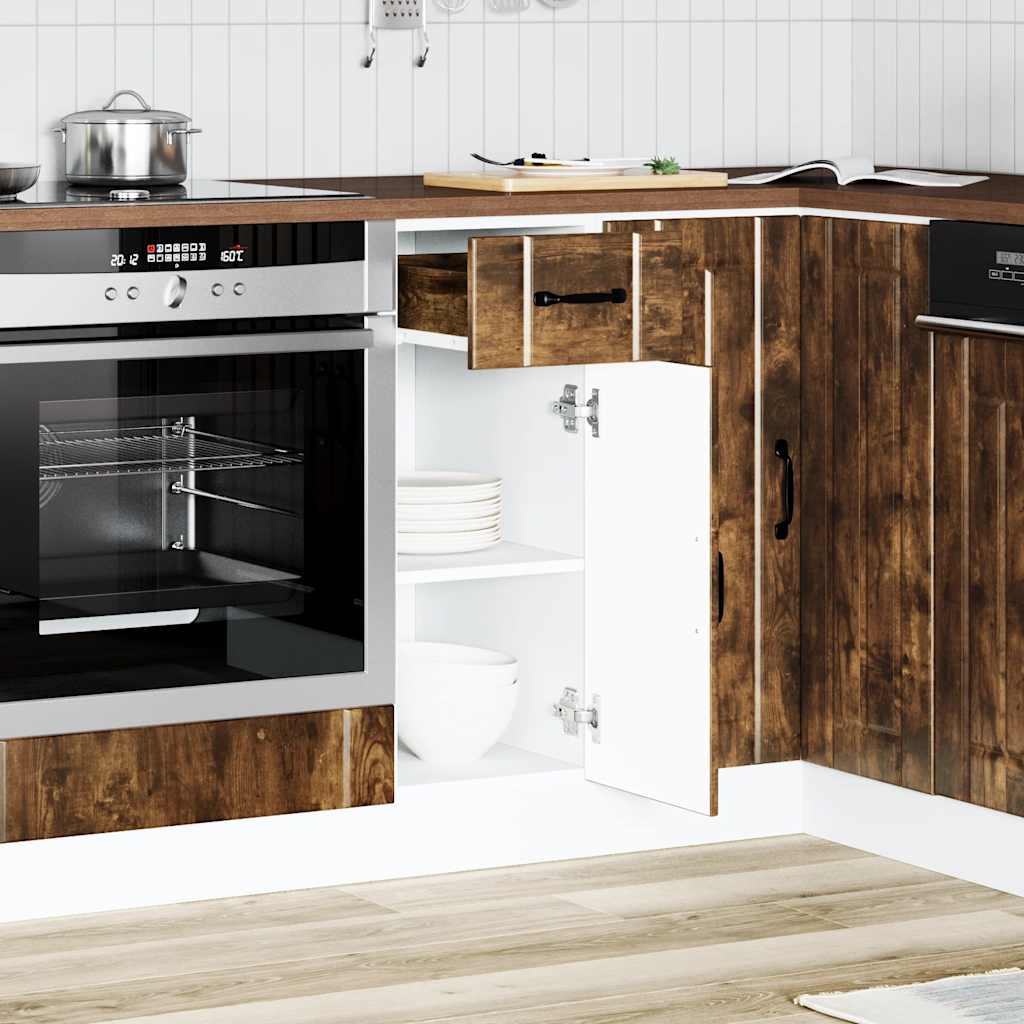 vidaXL Küchen-Unterschrank Lucca Räuchereiche Holzwerkstoff