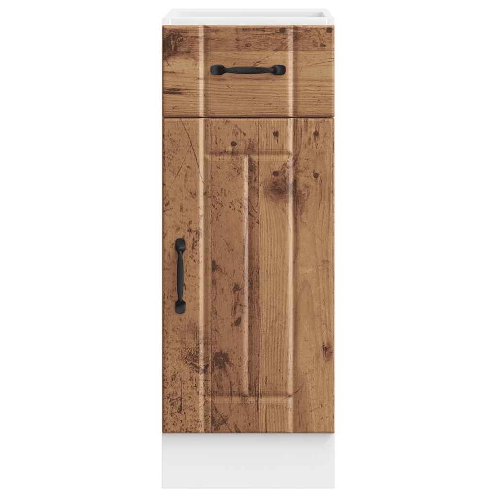 vidaXL Küchen-Unterschrank Lucca Altholz-Optik Holzwerkstoff