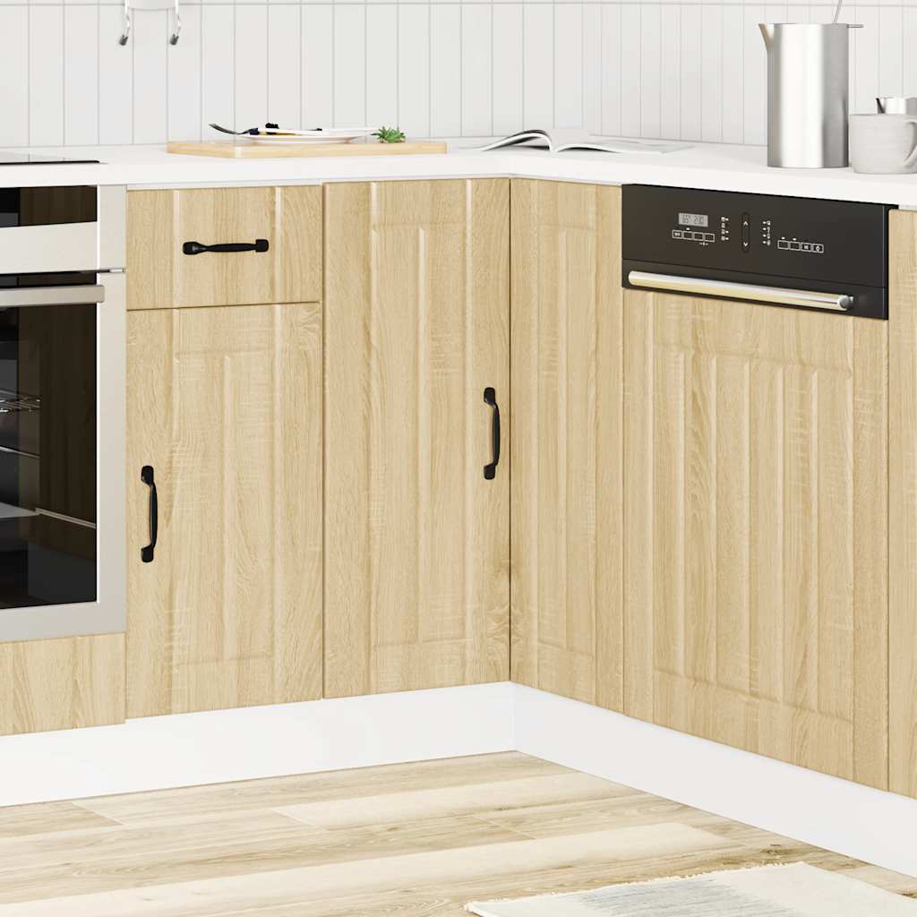 vidaXL Küchen-Eckunterschrank Lucca Sonoma-Eiche Holzwerkstoff