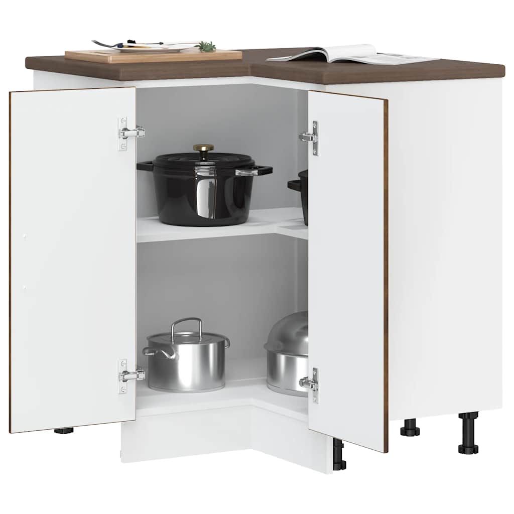 vidaXL Küchen-Eckunterschrank Lucca Räuchereiche Holzwerkstoff