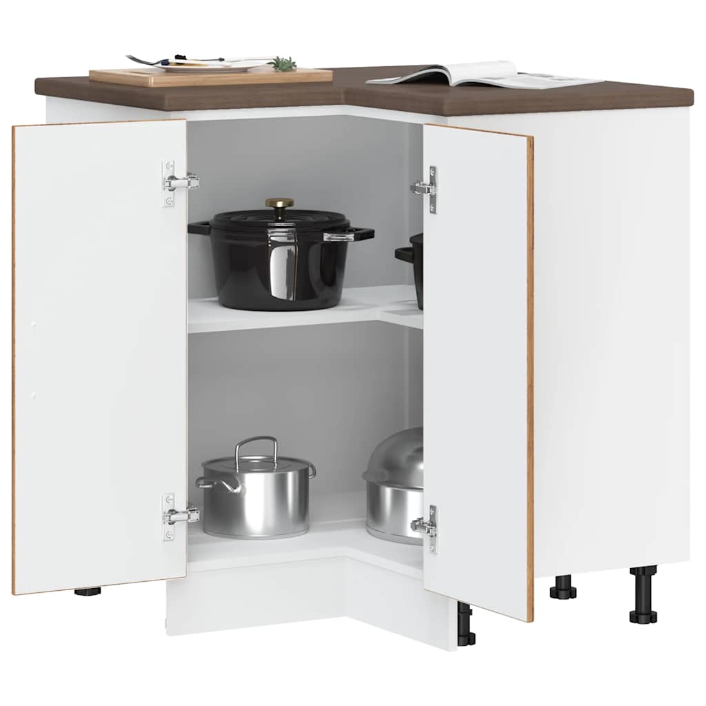 vidaXL Küchen-Eckunterschrank Lucca Altholz-Optik Holzwerkstoff