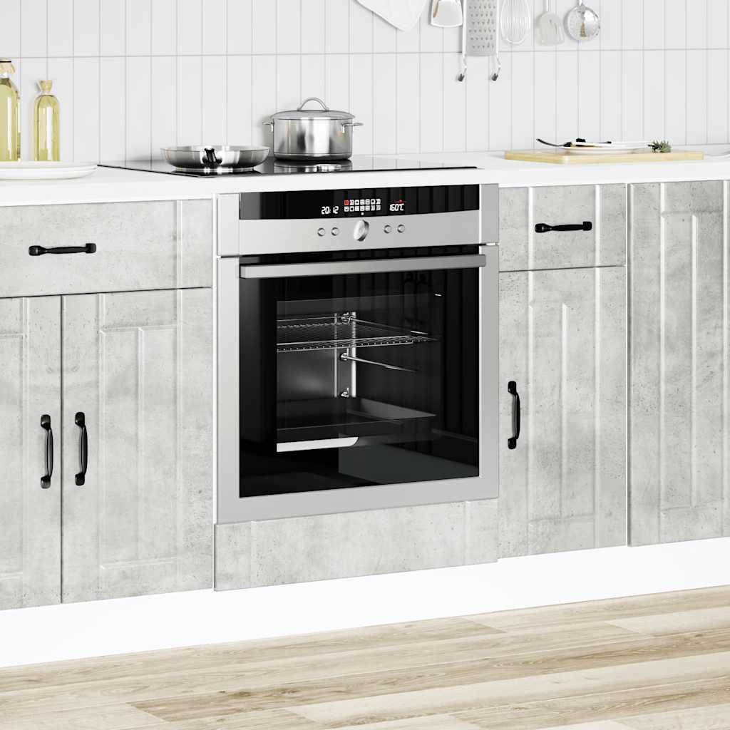 vidaXL Herdumbauschrank Lucca Betongrau Holzwerkstoff