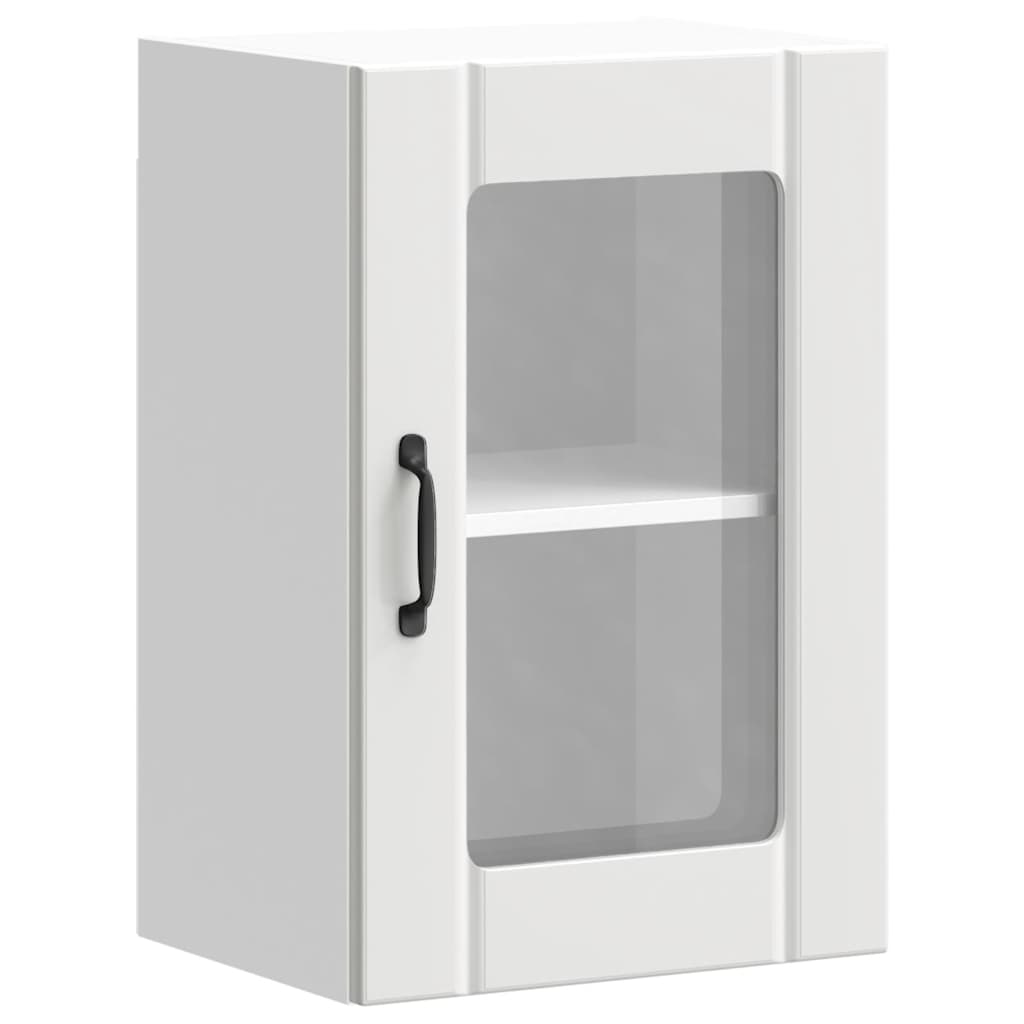 vidaXL Küchen-Hängeschrank mit Glastür Lucca Weiß
