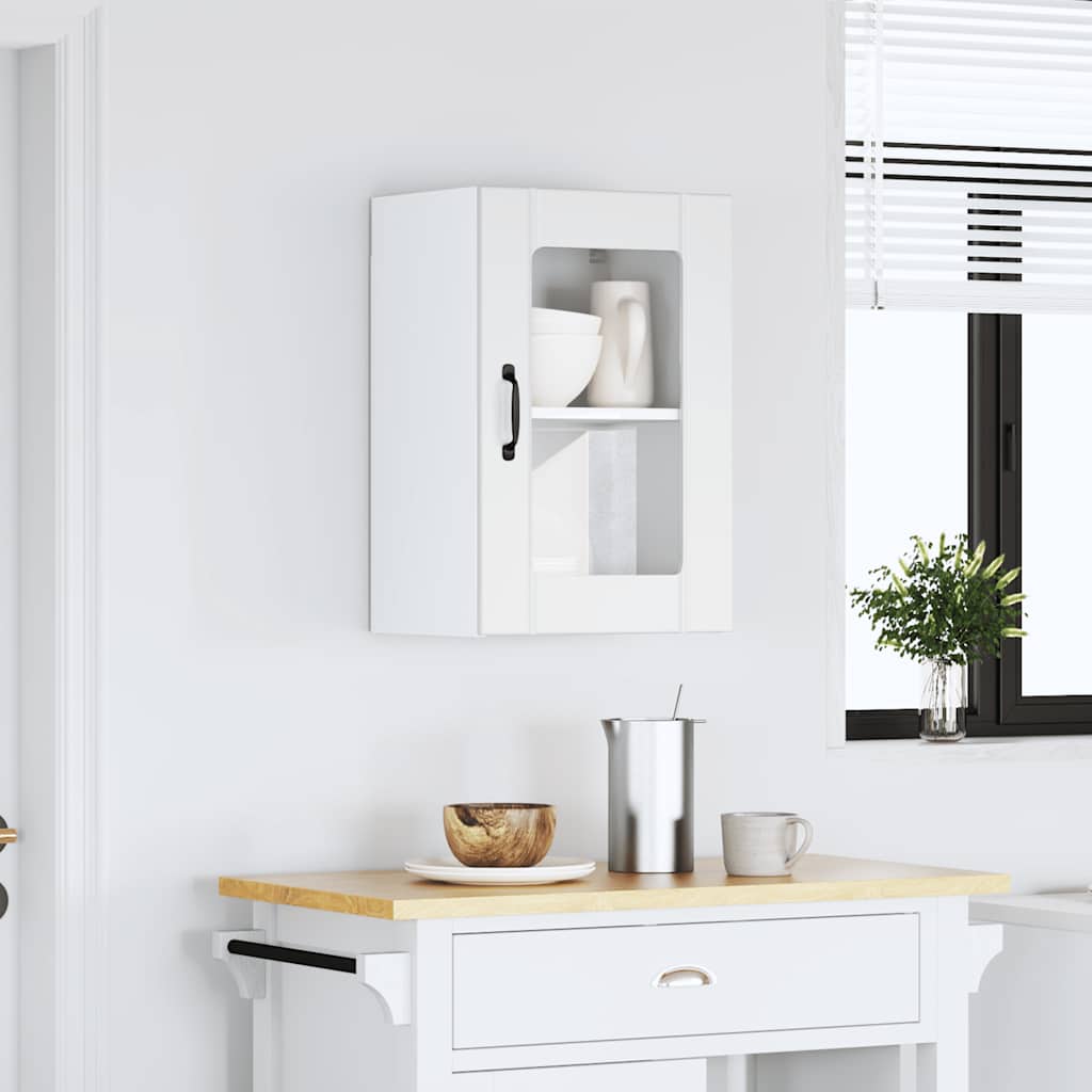 vidaXL Küchen-Hängeschrank mit Glastür Lucca Weiß