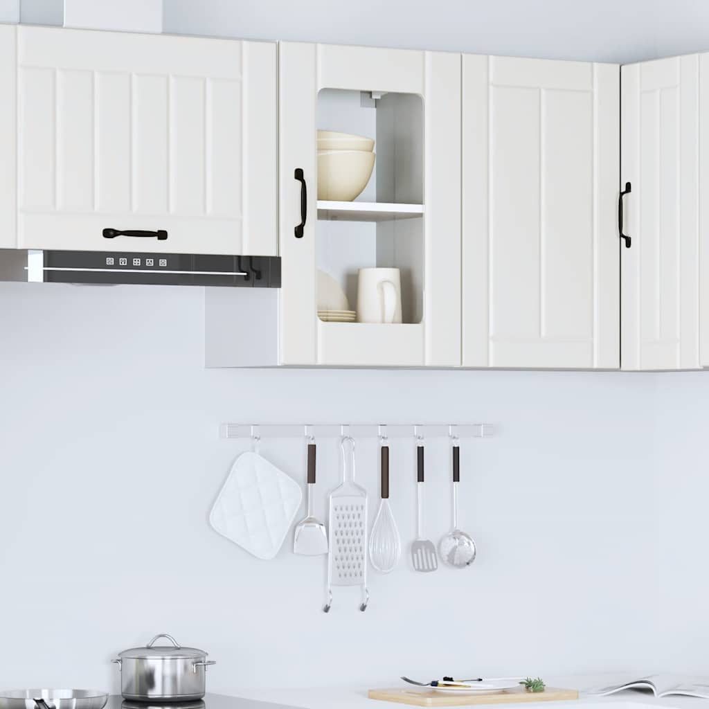 vidaXL Küchen-Hängeschrank mit Glastür Lucca Weiß