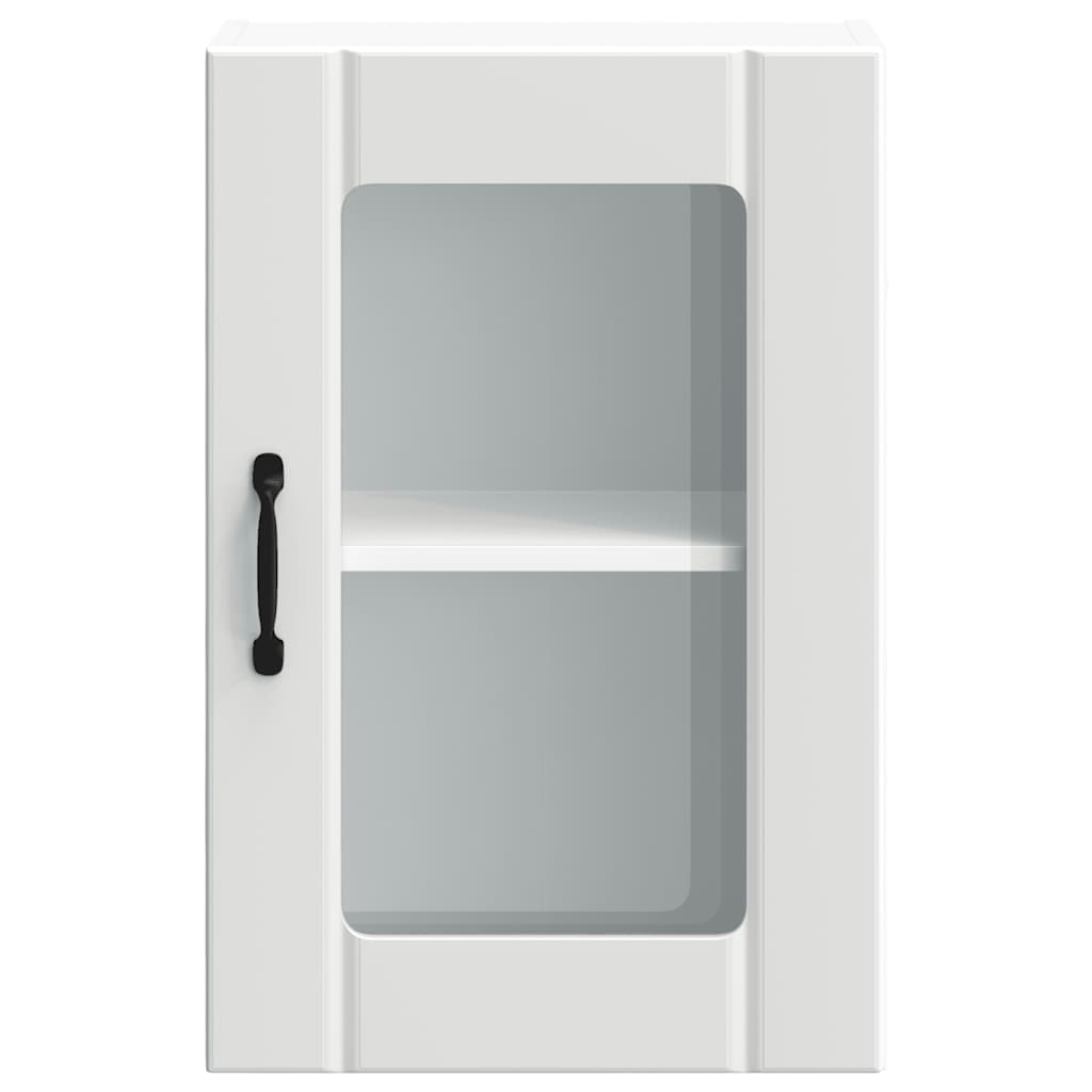 vidaXL Küchen-Hängeschrank mit Glastür Lucca Weiß