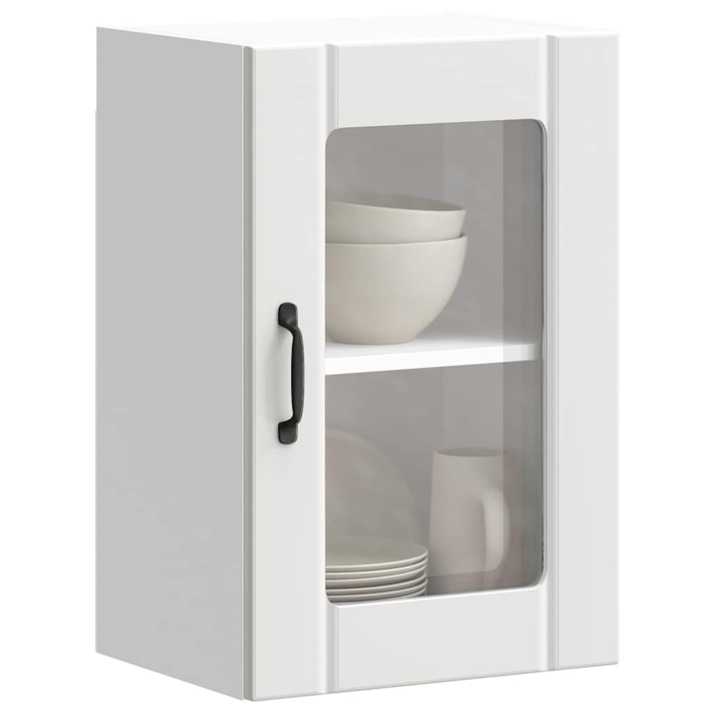 vidaXL Küchen-Hängeschrank mit Glastür Lucca Weiß