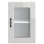 vidaXL Küchen-Hängeschrank mit Glastür Lucca Hochglanz-Weiß