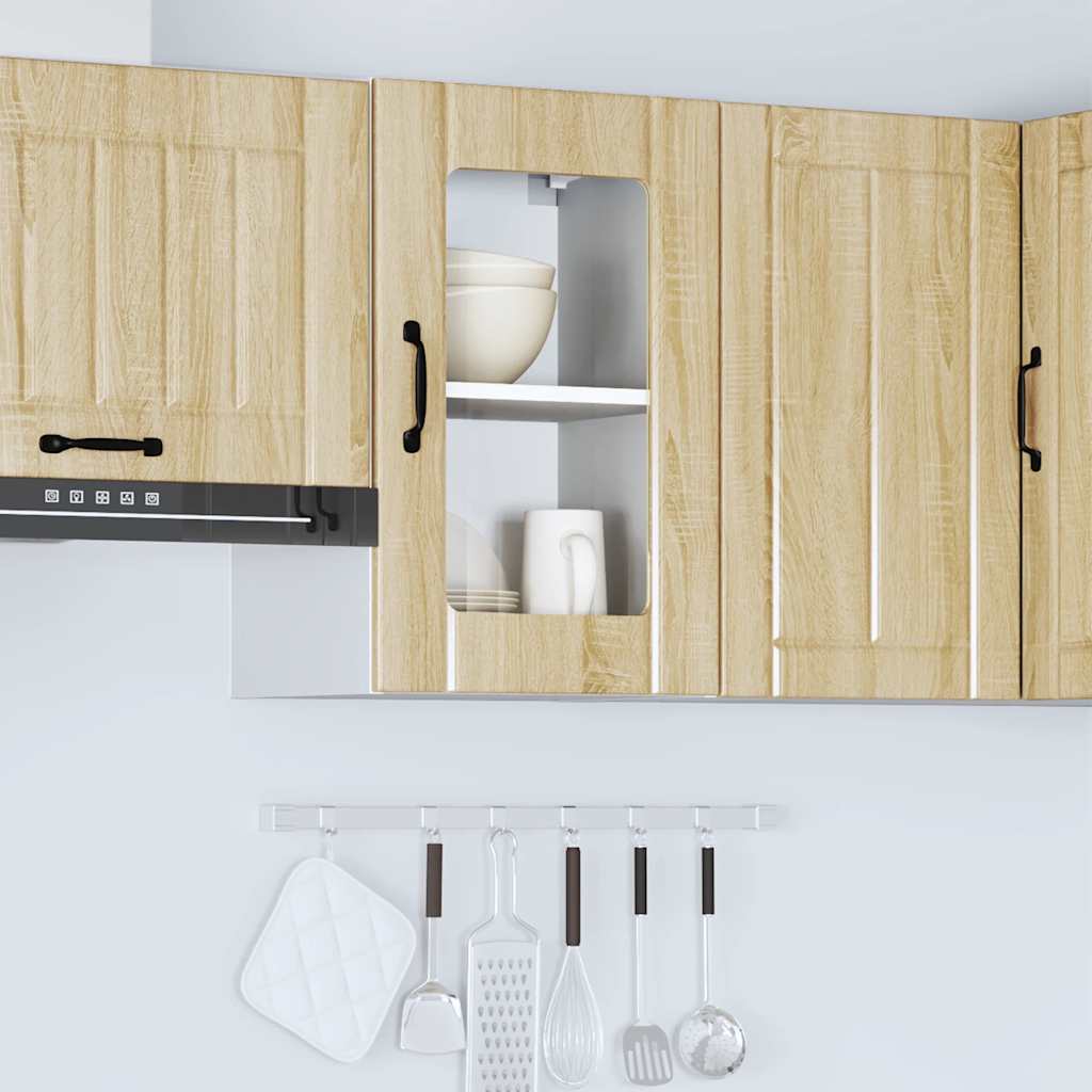 vidaXL Küchen-Hängeschrank mit Glastür Lucca Sonoma-Eiche