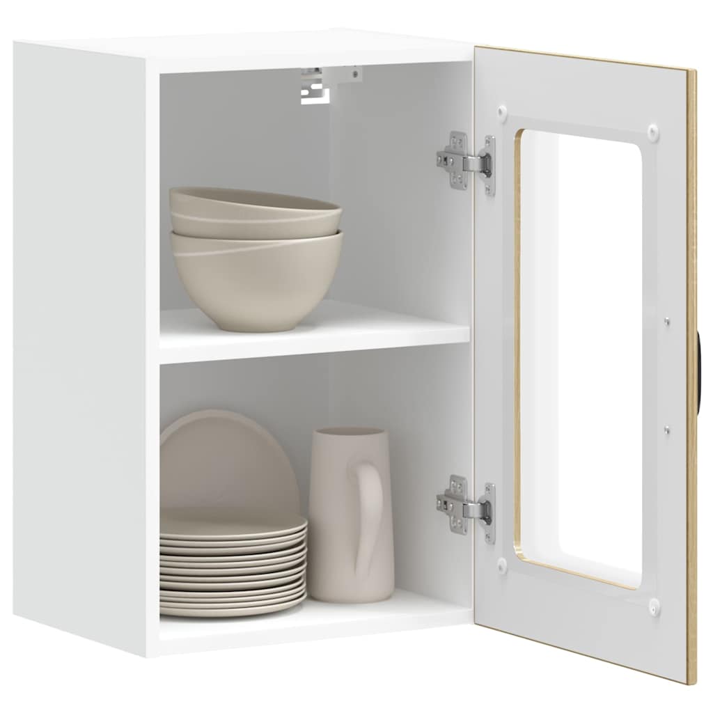 vidaXL Küchen-Hängeschrank mit Glastür Lucca Sonoma-Eiche