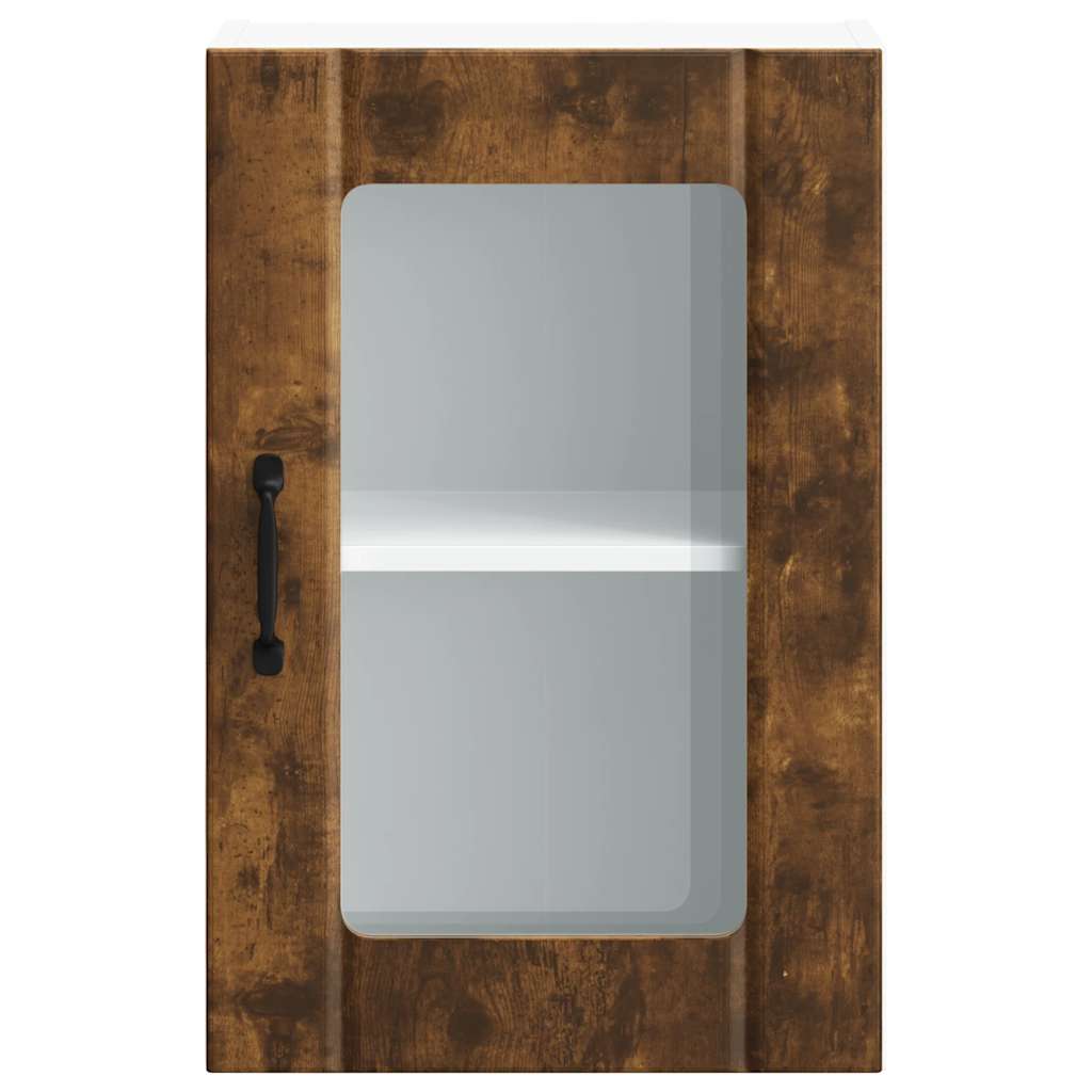 vidaXL Küchen-Hängeschrank mit Glastür Lucca Räuchereiche