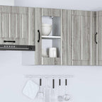 vidaXL Küchen-Hängeschrank mit Glastür Lucca Grau Sonoma