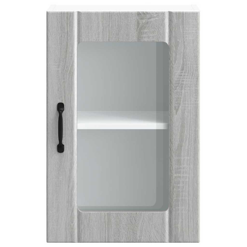 vidaXL Küchen-Hängeschrank mit Glastür Lucca Grau Sonoma