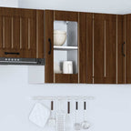 vidaXL Küchen-Hängeschrank mit Glastür Lucca Braun Eichen-Optik