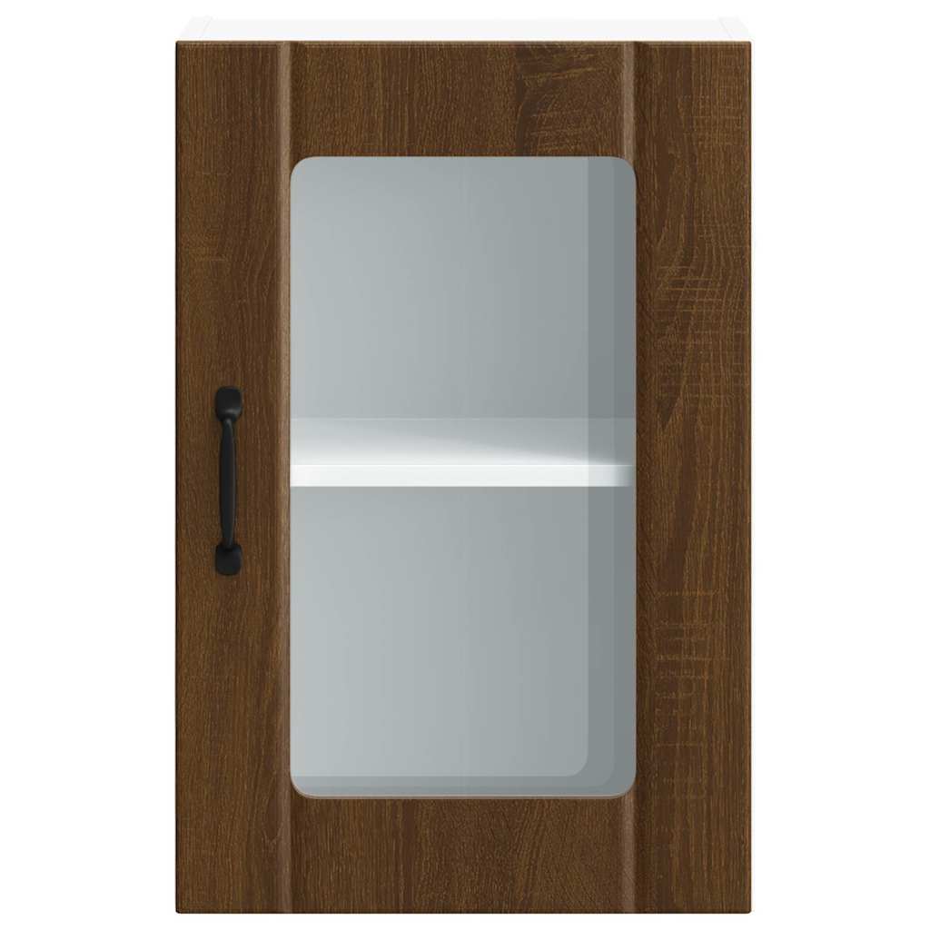 vidaXL Küchen-Hängeschrank mit Glastür Lucca Braun Eichen-Optik
