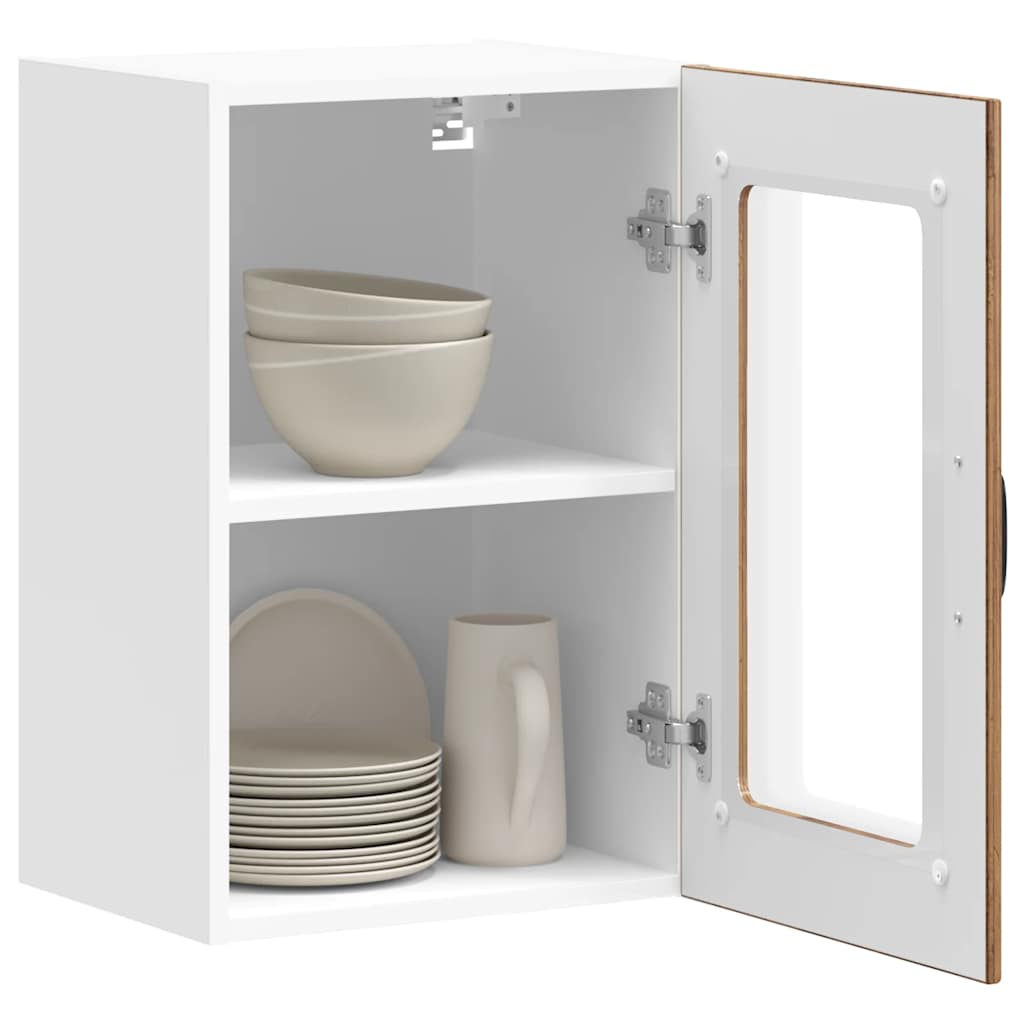 vidaXL Küchen-Hängeschrank mit Glastür Lucca Altholz-Optik