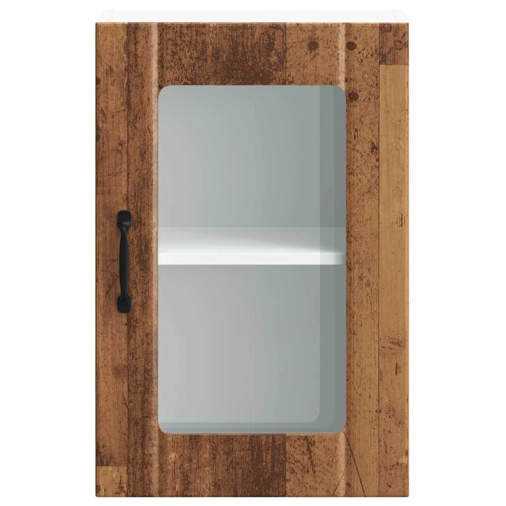 vidaXL Küchen-Hängeschrank mit Glastür Lucca Altholz-Optik