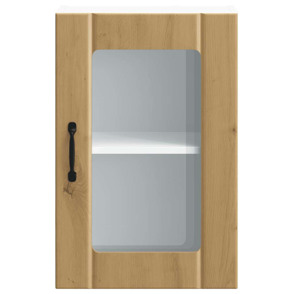 vidaXL Küchen-Hängeschrank mit Glastür Lucca Artisan-Eiche
