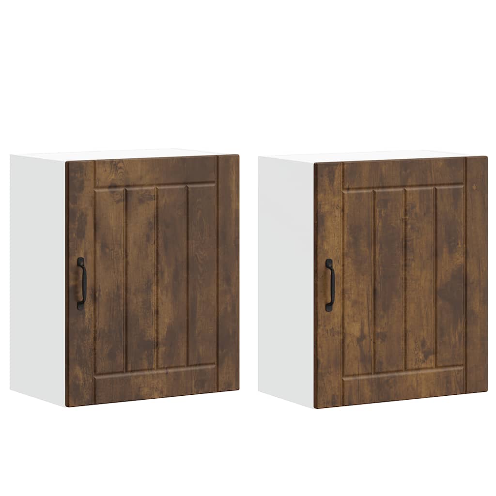 vidaXL Küchen-Hängeschränke 2 Stk. Lucca Räuchereiche Holzwerkstoff