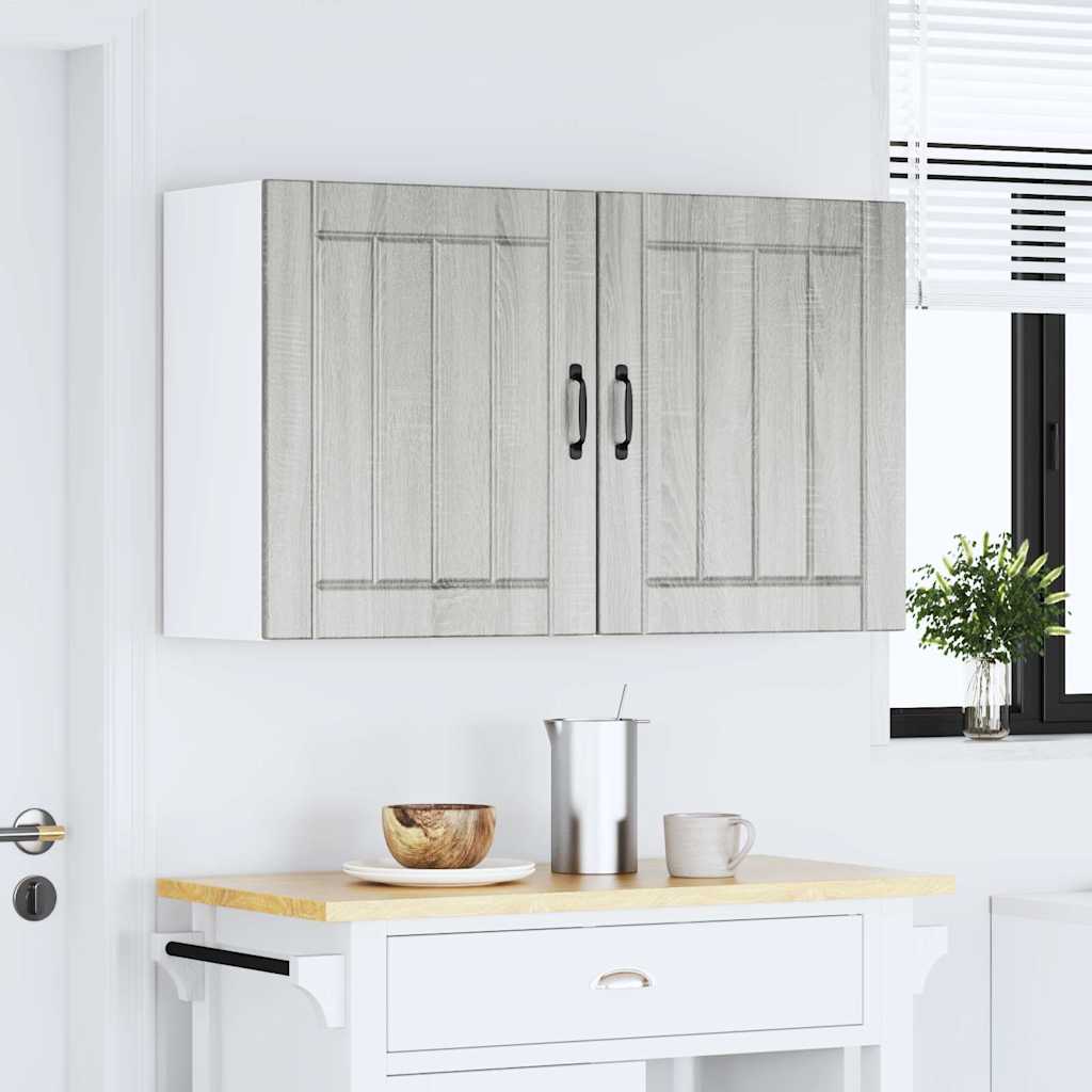 vidaXL Küchen-Hängeschränke 2 Stk. Lucca Grau Sonoma Holzwerkstoff