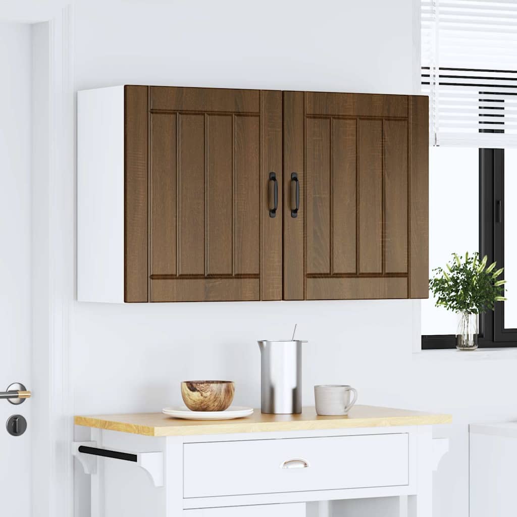 vidaXL Küchen-Hängeschränke 2 Stk. Lucca Braun Eichen-Optik Holzwerkstoff
