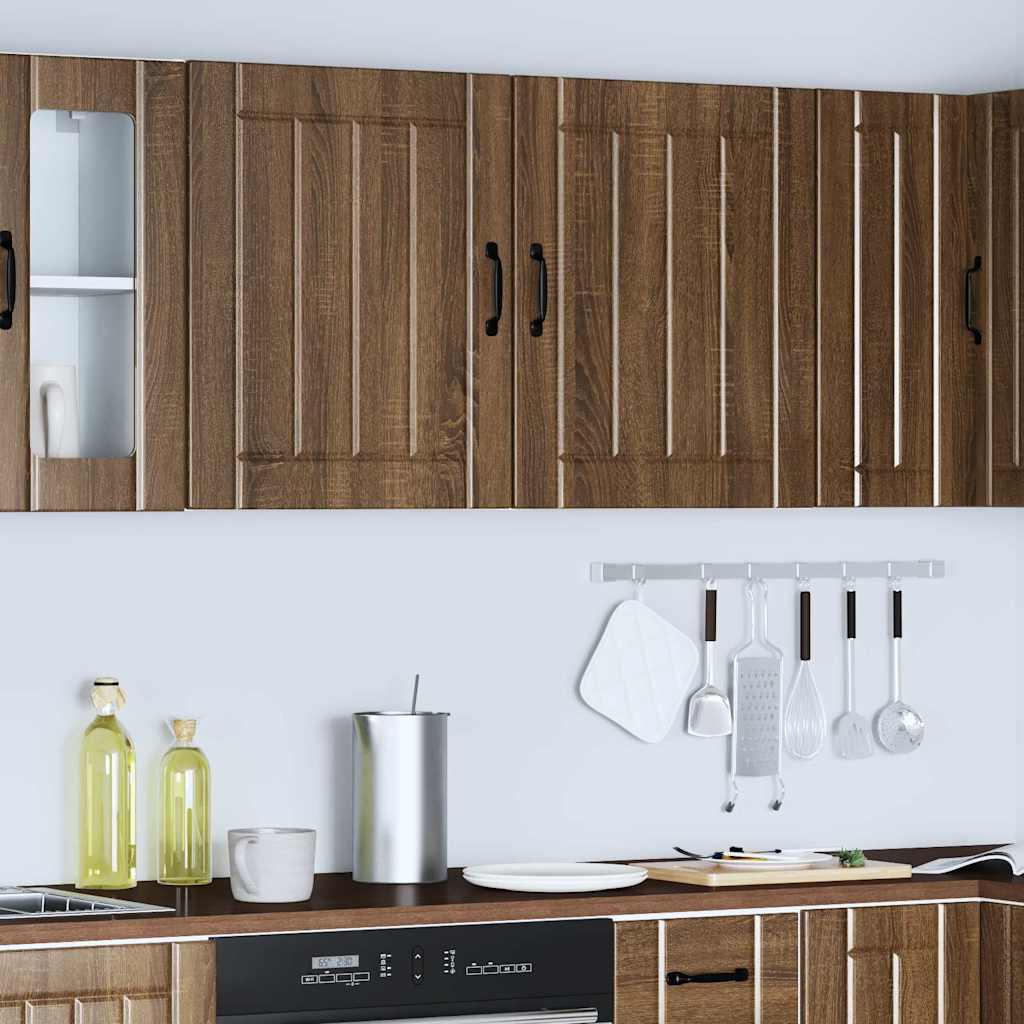 vidaXL Küchen-Hängeschränke 2 Stk. Lucca Braun Eichen-Optik Holzwerkstoff