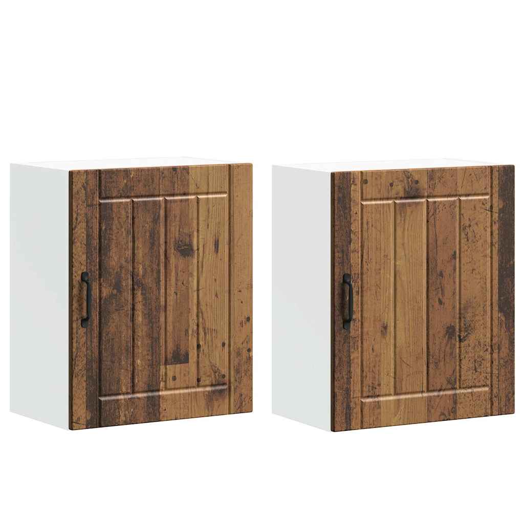 vidaXL Küchen-Hängeschränke 2 Stk. Lucca Altholz-Optik Holzwerkstoff