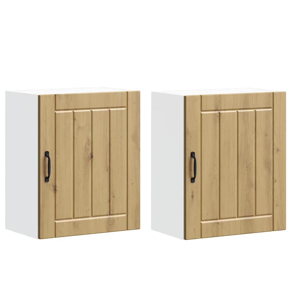 vidaXL Küchen-Hängeschränke 2 Stk. Lucca Artisan-Eiche Holzwerkstoff