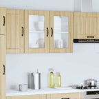 vidaXL Küchen-Hängeschrank mit Glastür Lucca Sonoma-Eiche Holzwerkstoff