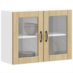 vidaXL Küchen-Hängeschrank mit Glastür Lucca Sonoma-Eiche Holzwerkstoff