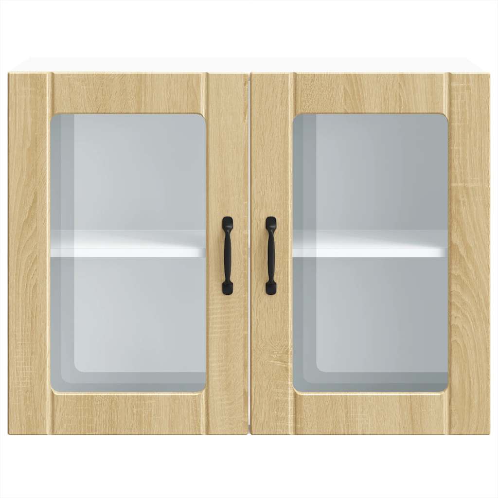 vidaXL Küchen-Hängeschrank mit Glastür Lucca Sonoma-Eiche Holzwerkstoff