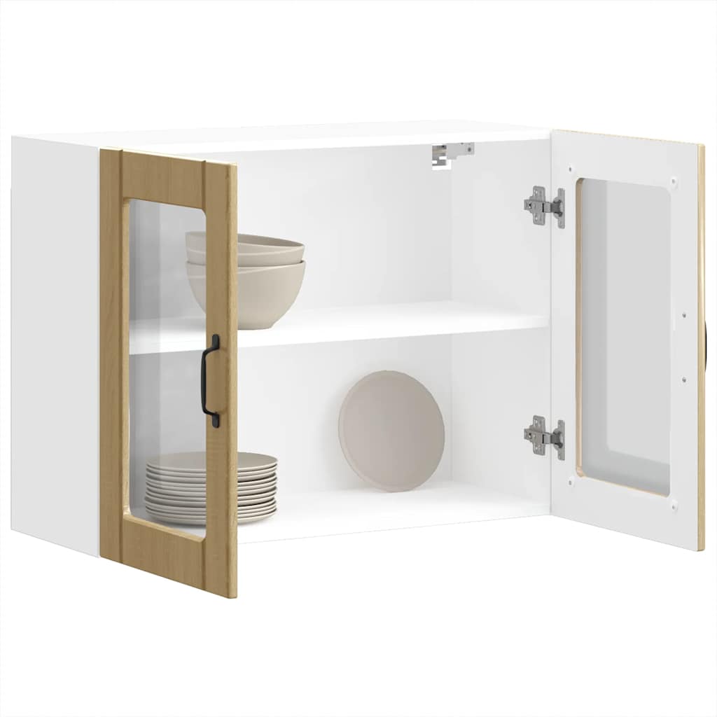 vidaXL Küchen-Hängeschrank mit Glastür Lucca Sonoma-Eiche Holzwerkstoff