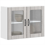 vidaXL Küchen-Hängeschrank mit Glastür Lucca Grau Sonoma Holzwerkstoff