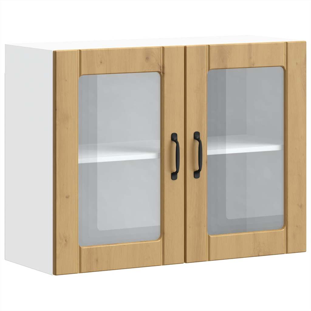 vidaXL Küchen-Hängeschrank mit Glastür Artisan-Eiche Holzwerkstoff