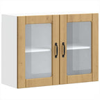 vidaXL Küchen-Hängeschrank mit Glastür Artisan-Eiche Holzwerkstoff