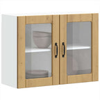 vidaXL Küchen-Hängeschrank mit Glastür Artisan-Eiche Holzwerkstoff