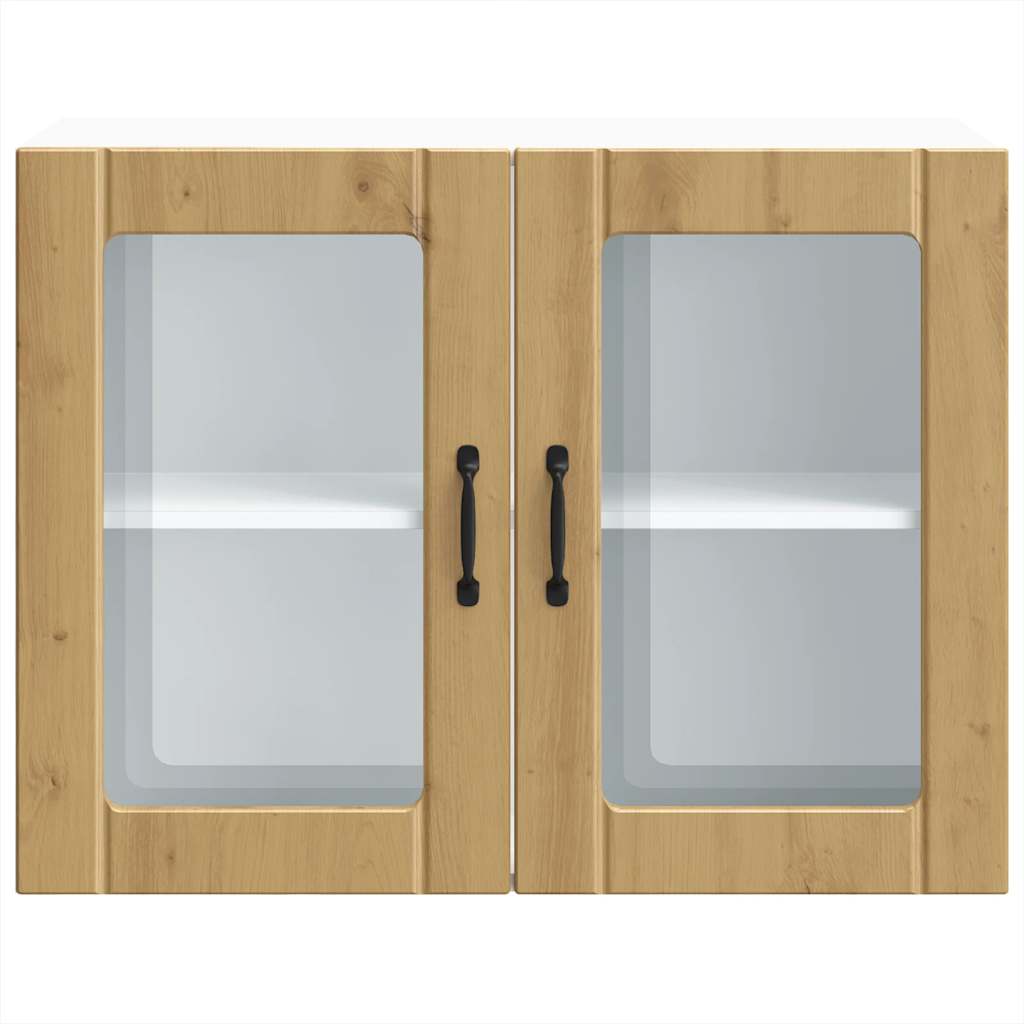 vidaXL Küchen-Hängeschrank mit Glastür Artisan-Eiche Holzwerkstoff