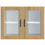 vidaXL Küchen-Hängeschrank mit Glastür Artisan-Eiche Holzwerkstoff