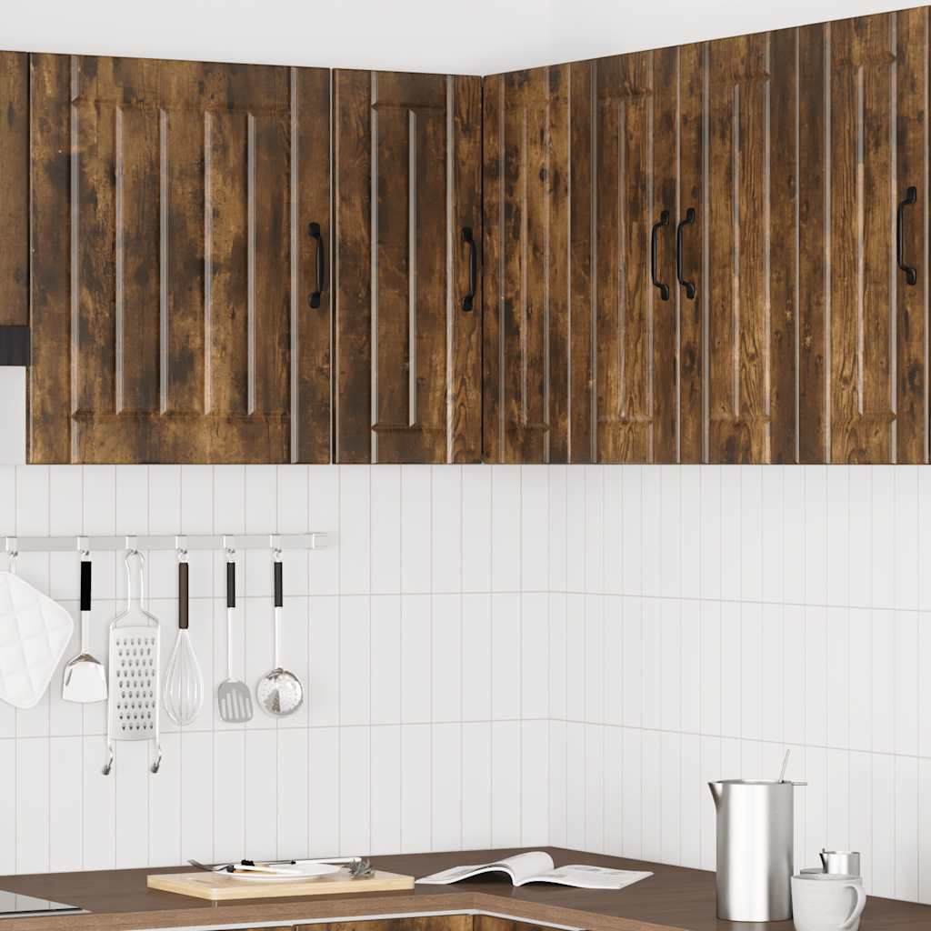 vidaXL Küchen-Eckhängeschrank Lucca Räuchereiche Holzwerkstoff